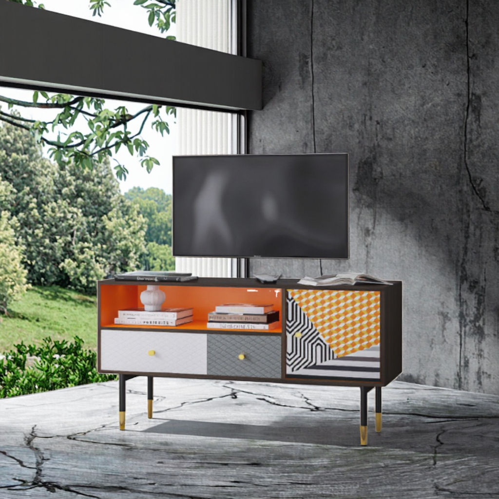 Latest Design Cheap Luxury Modern Foldable Metal Living Room Furniture TV Stand Cabinet for Hotel and Home Office 2