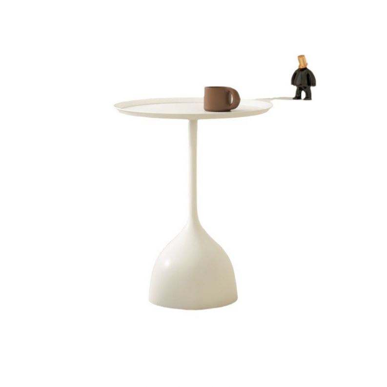 Cream Style Sofa Side Table White Mobile Tea Table Mini Balcony Iron Light Luxury Corner Table Creative