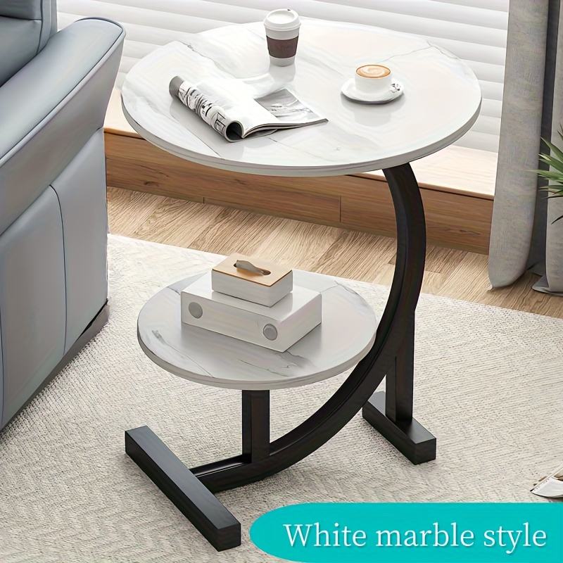 Modern Luxury Wrought Iron Side Table Sofa Cabinet Coffee Table Functionality Bedroom Living Room Multi-Purpose Coffee DecorZ-02