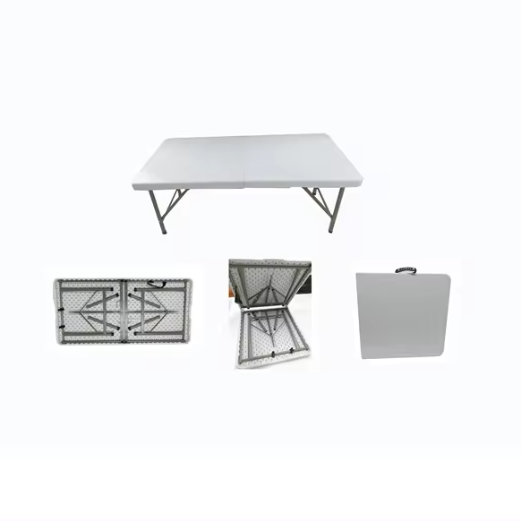 Wholesale Portable Outdoor Furniture 6ft White Rectangular Plastic Foldable Banquet Catering Bbq Camping Picnic Folding Table