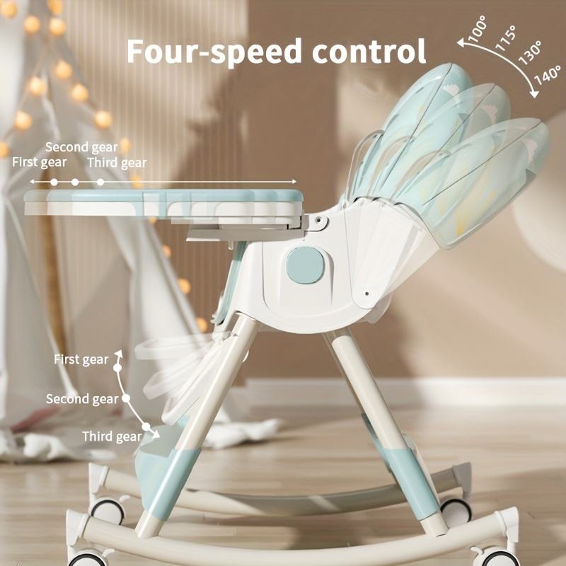 Multi-functional Children’s High Chair Adjustable Foldable Growth Chair Features Large Safety Tray Spiral-Back Design Chair 2