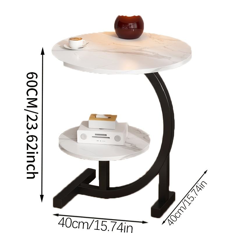 Modern Luxury Wrought Iron Side Table Sofa Cabinet Coffee Table Functionality Bedroom Living Room Multi-Purpose Coffee DecorZ-02 3