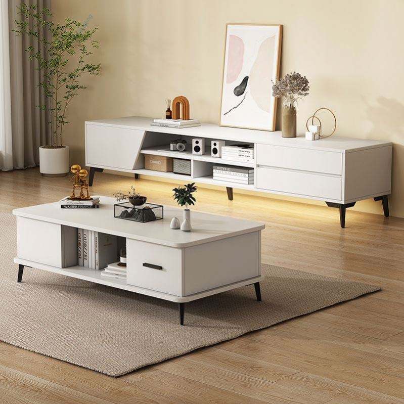 Light Luxury Living Room House Hold Small-sized TV Cabinet Modern Simple TV Cabinet Tea Table Combination Cabinet Suit 3