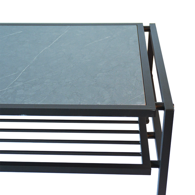 Marble Coffee Table Simple coffee table industrial style retro edge Living Room Household Light Luxury Simple Tea Table 3