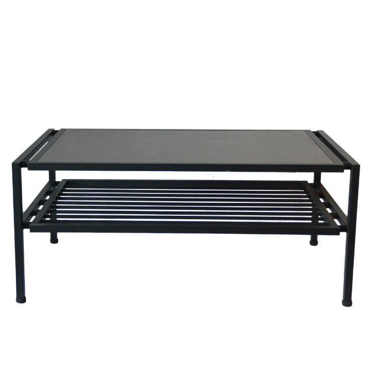 Marble Coffee Table Simple coffee table industrial style retro edge Living Room Household Light Luxury Simple Tea Table 4