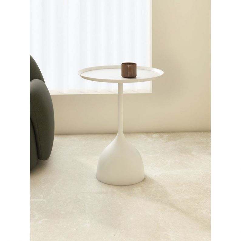 Cream Style Sofa Side Table White Mobile Tea Table Mini Balcony Iron Light Luxury Corner Table Creative 4
