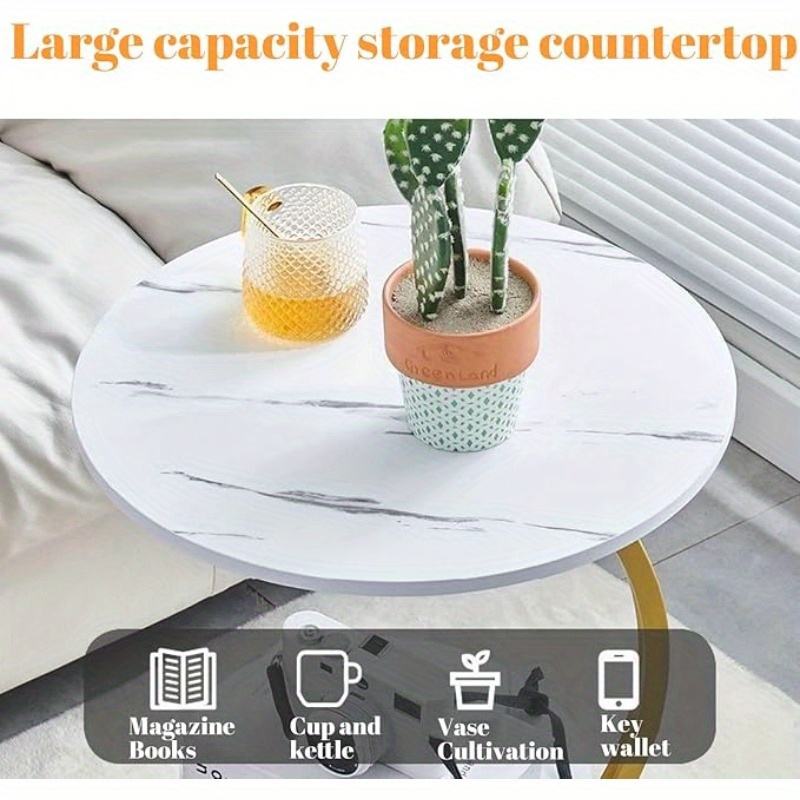 Modern Luxury Wrought Iron Side Table Sofa Cabinet Coffee Table Functionality Bedroom Living Room Multi-Purpose Coffee DecorZ-02 6
